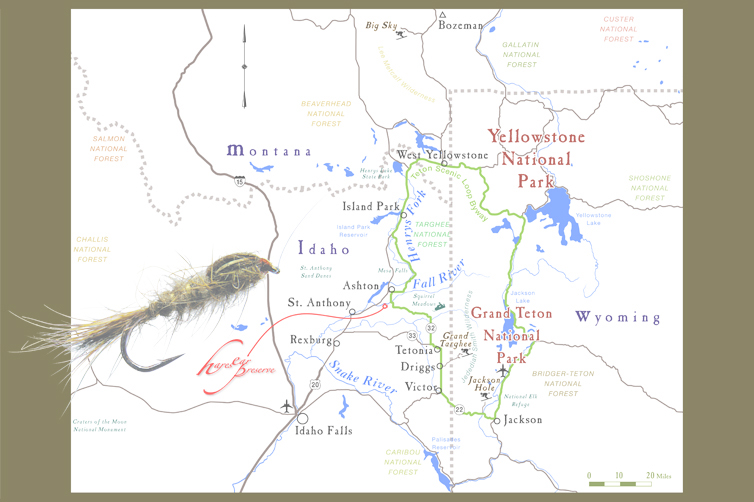 The Teton Scenic Loop Byway goes through West Yellowstone and Jackson Hole